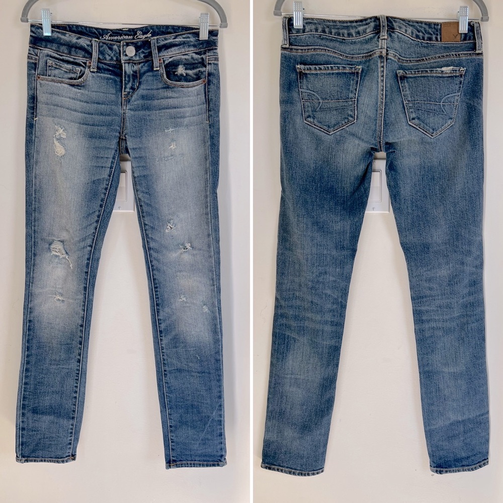 American Eagle distressed skinny jeans sz 4